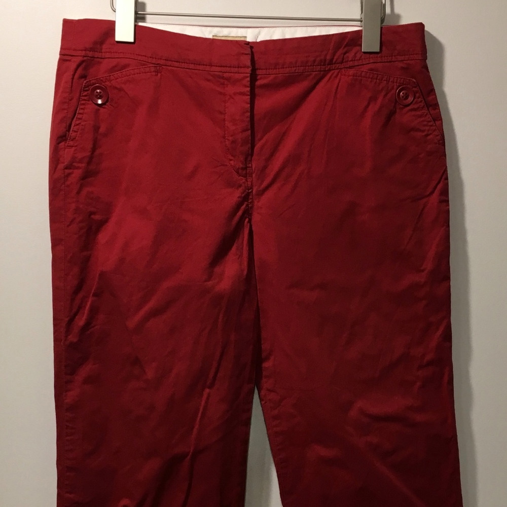 Elevenses for Anthropologie Womens Capri Pants Red